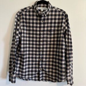 Men's Blue and Tan Flannel